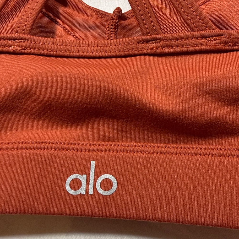 ALO Yoga Cross-Back Rust Sports Bra - Picture 7 of 8